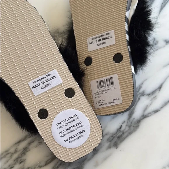 Dolce & Gabbana x havaianas Black Fur Zebra Slides - Picture 3 of 6